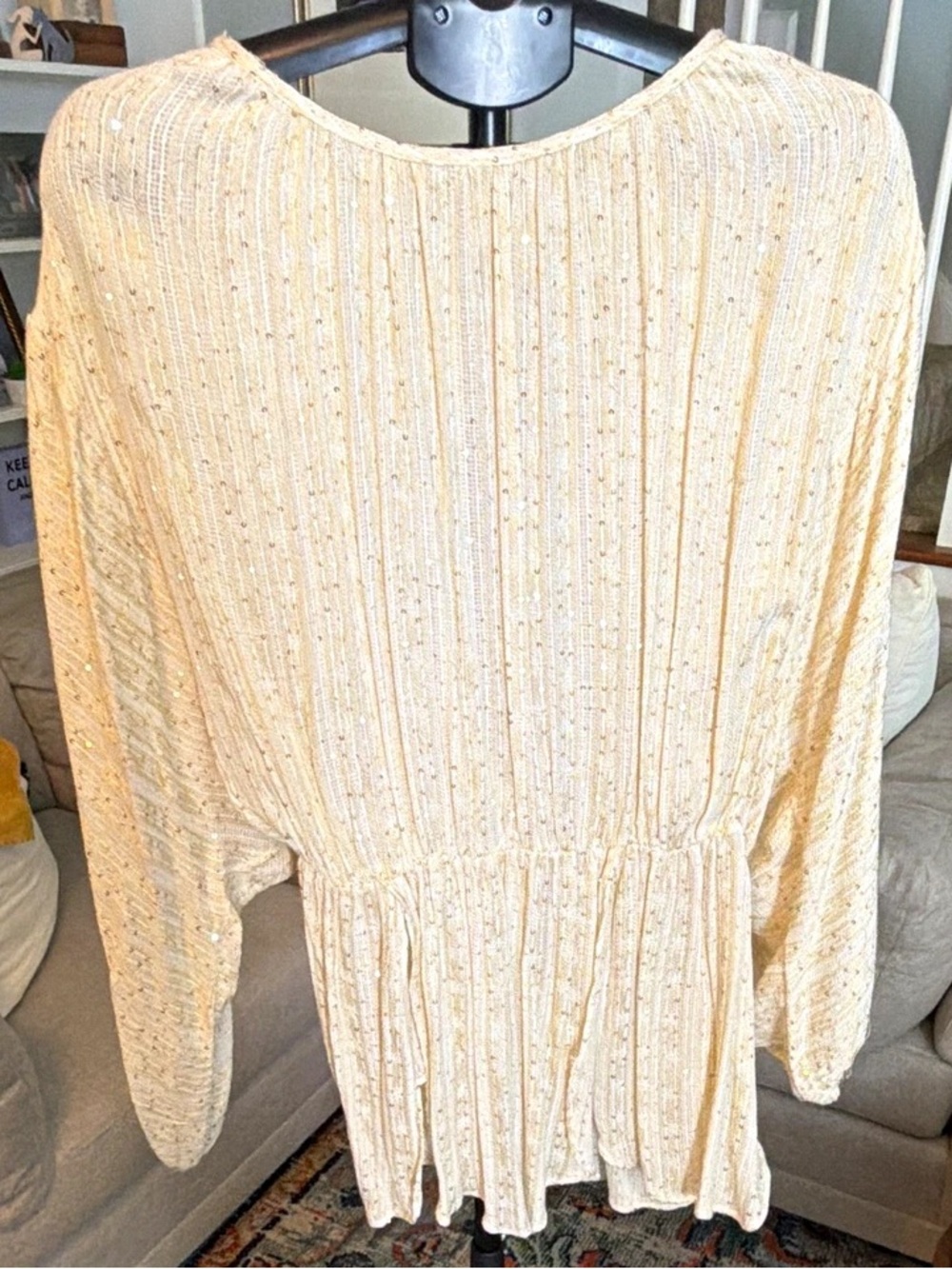 Free People Cream Backless Textured Mini Dress - Picture 2 of 5